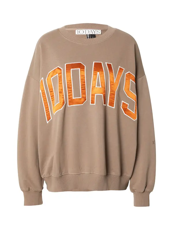 10Days 10Days Sweater majica  med / taupe siva / bijela