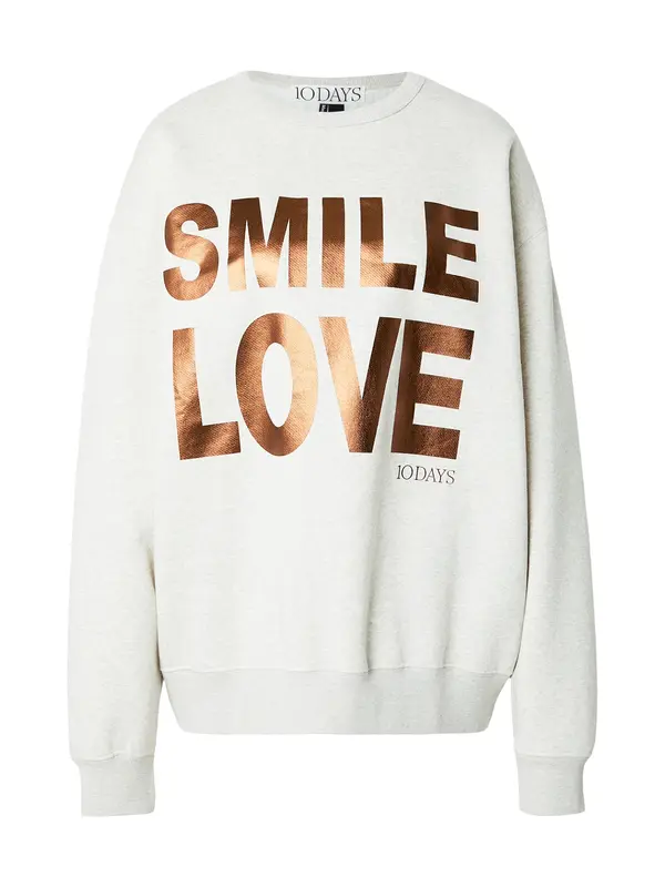 10Days 10Days Sweater majica 'Smile Love'  smeđa / svijetlosiva