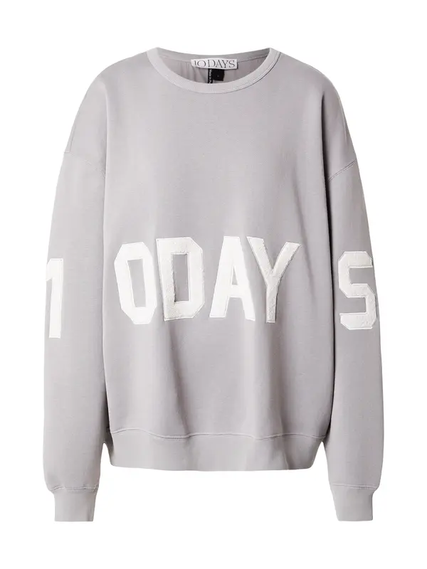 10Days 10Days Sweater majica  svijetlosiva / bijela