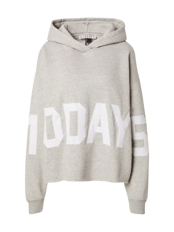 10Days 10Days Sweater majica 'THE STATEMENT'  siva melange / bijela