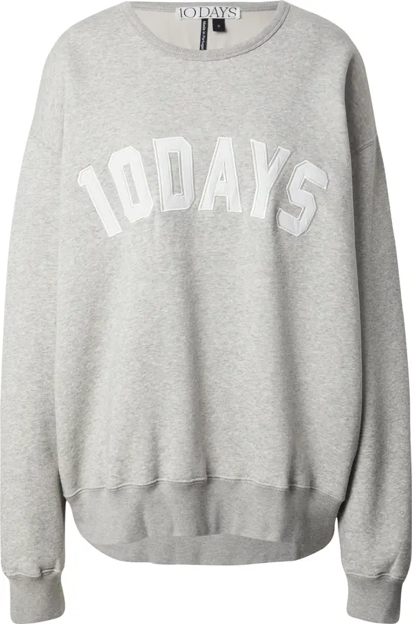 10Days 10Days Sweater majica 'THE STATEMENT'  siva melange / bijela