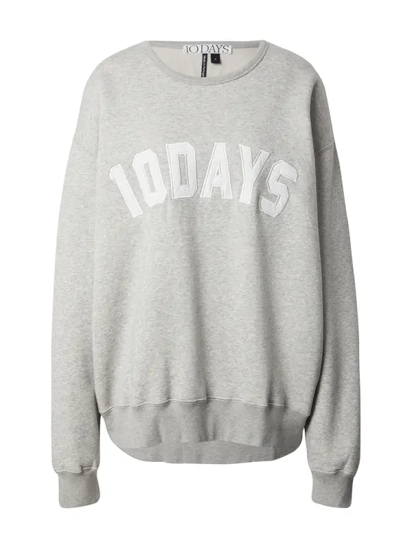 10Days 10Days Sweater majica 'THE STATEMENT'  siva melange / bijela