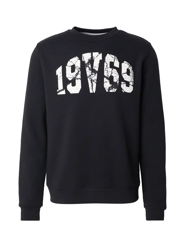 19V69 ITALIA 19V69 ITALIA Sweater majica 'Nico'  crna / bijela