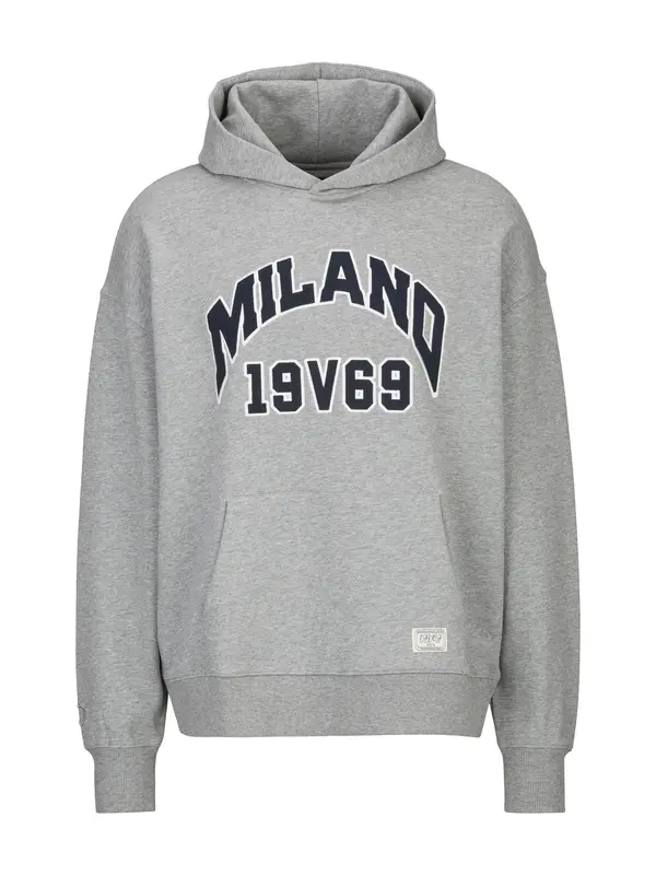 19V69 ITALIA 19V69 ITALIA Sweater majica 'Quentino College'  mornarsko plava / siva melange / bijela