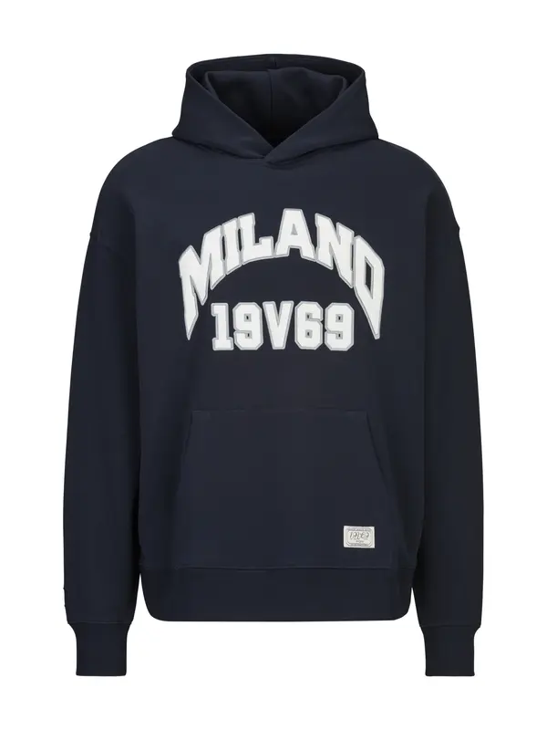 19V69 ITALIA 19V69 ITALIA Sweater majica 'Quentino College'  tamno plava / svijetlosiva / bijela
