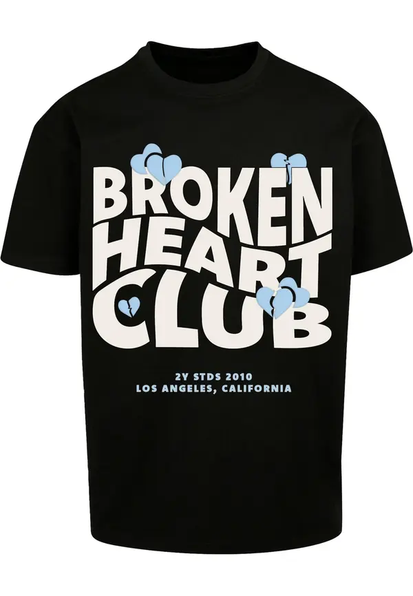 2Y Studios 2Y Studios Majica 'Broken Heart Club'  pastelno plava / crna / bijela