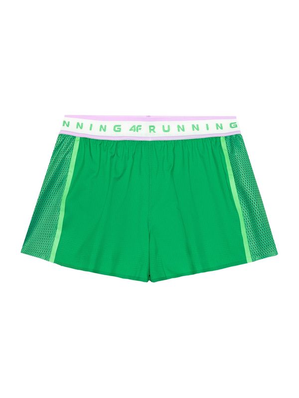 4F 4F Sportske hlače  zelena / pastelno ljubičasta / bijela