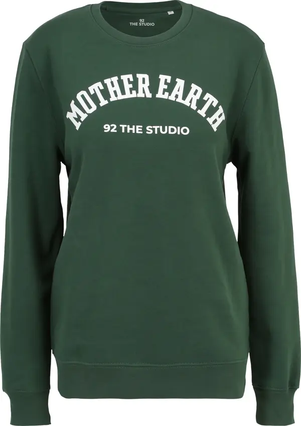 92 The Studio 92 The Studio Sweater majica  tamno zelena / bijela