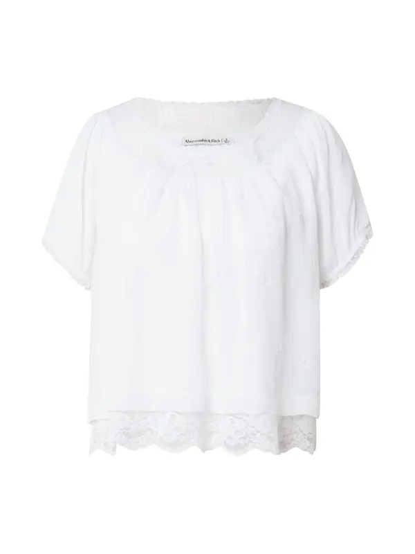 Abercrombie & Fitch Abercrombie & Fitch Bluza 'ECLECTIC CAMI BAR'  bijela