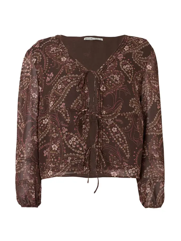 Abercrombie & Fitch Abercrombie & Fitch Bluza  smeđa / svijetlonarančasta / magenta / puder roza