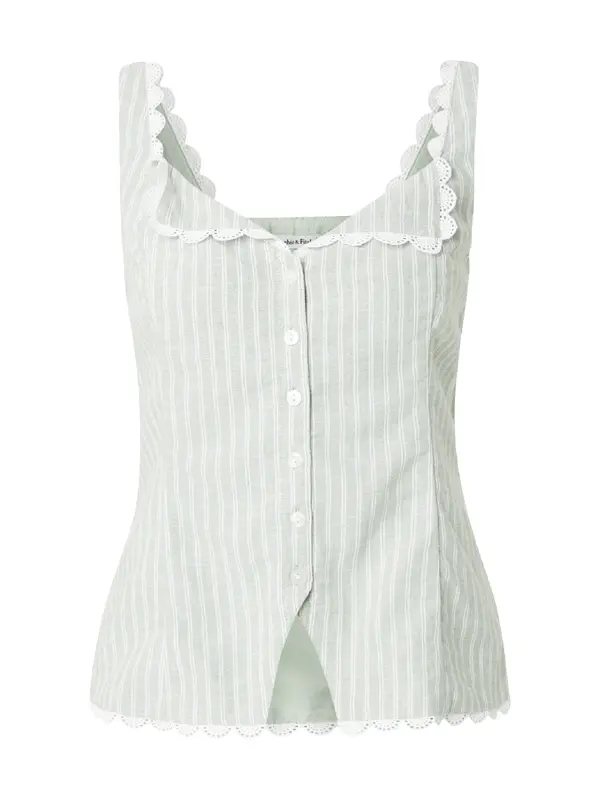 Abercrombie & Fitch Abercrombie & Fitch Bluza  svijetlozelena / bijela