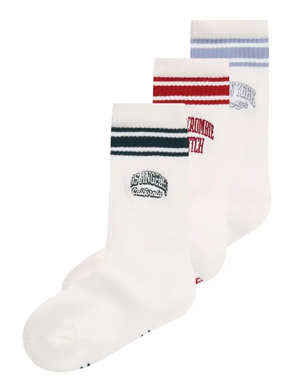 Abercrombie & Fitch Abercrombie & Fitch Čarape  nebesko plava / kraljevski zelena / rubin crvena / bijela