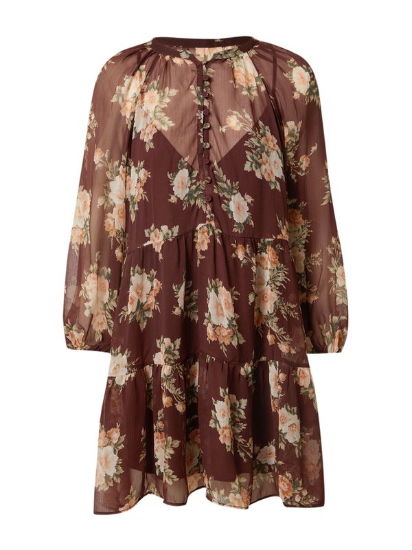 Abercrombie & Fitch Abercrombie & Fitch Haljina  boja pijeska / smeđa / svijetlozelena / narančasta