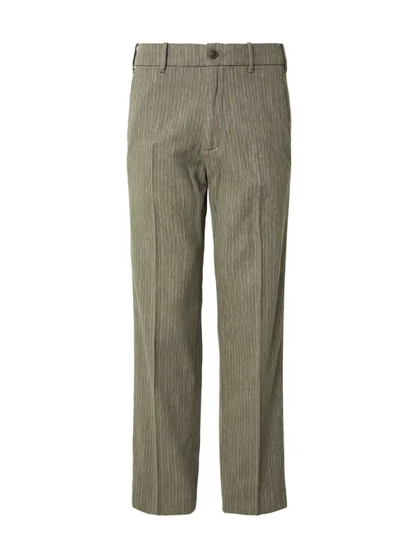Abercrombie & Fitch Abercrombie & Fitch Hlače na crtu  ecru/prljavo bijela / maslinasta