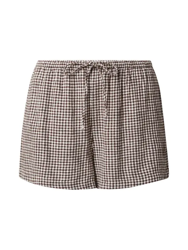 Abercrombie & Fitch Abercrombie & Fitch Hlače  smeđa / bijela
