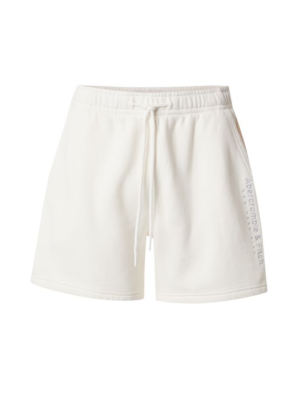 Abercrombie & Fitch Abercrombie & Fitch Hlače  srebrno siva / bijela