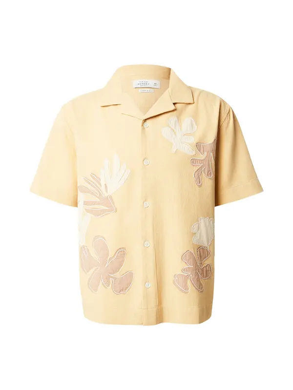 Abercrombie & Fitch Abercrombie & Fitch Košulja  bež / svijetlosmeđa / pastelno žuta / prljavo bijela