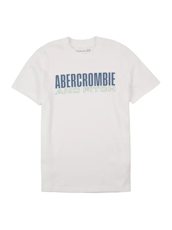 Abercrombie & Fitch Abercrombie & Fitch Majica 'BRICK TYPE'  safirno plava / kraljevski zelena / bijela