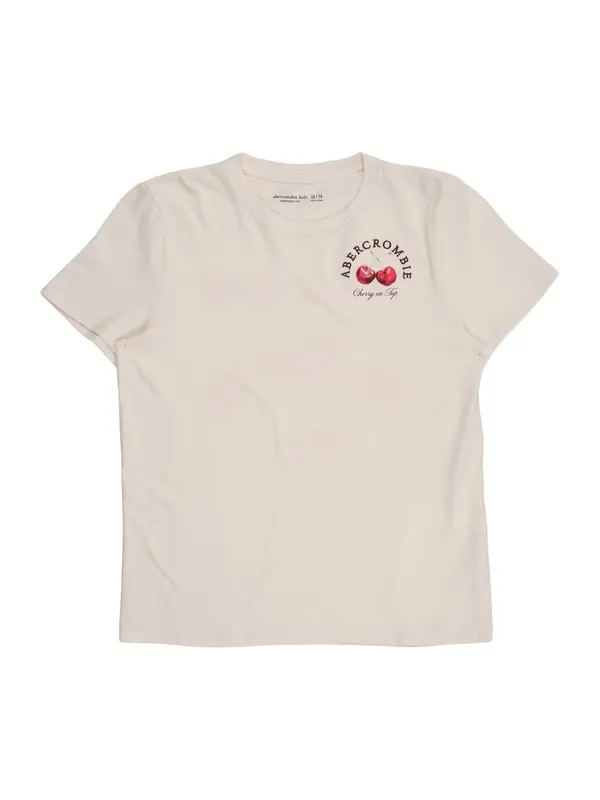 Abercrombie & Fitch Abercrombie & Fitch Majica 'CHERRY'  kameno siva / svijetlozelena / svijetlo crvena