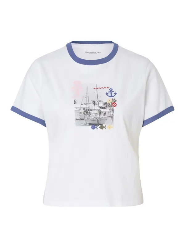 Abercrombie & Fitch Abercrombie & Fitch Majica 'COASTAL BEATNIK SKIMMING BOAT'  maslinasta / roza / crna / bijela