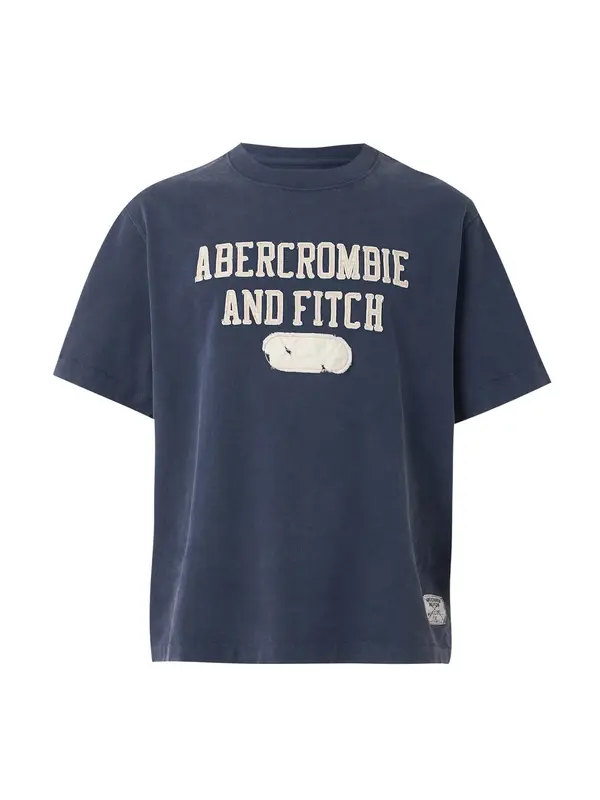 Abercrombie & Fitch Abercrombie & Fitch Majica  ecru/prljavo bijela / mornarsko plava