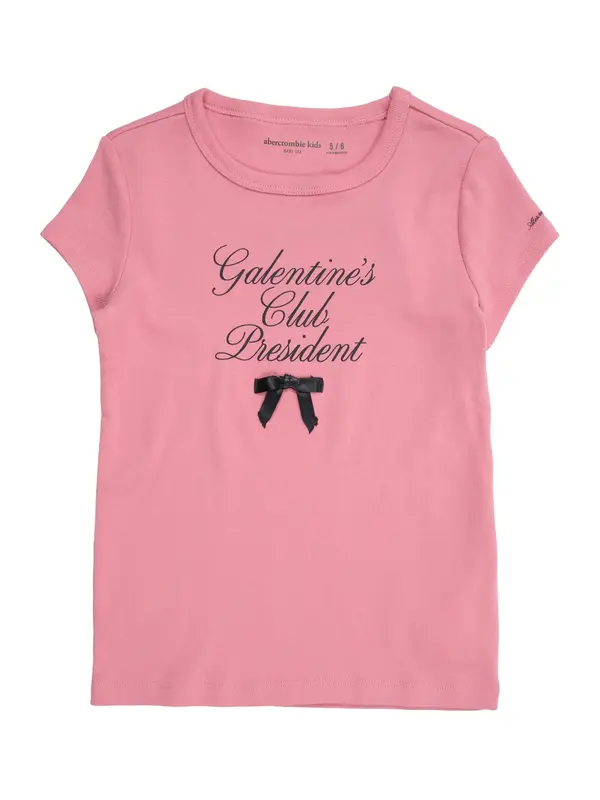 Abercrombie & Fitch Abercrombie & Fitch Majica 'Galentine's Club'  ružičasta / crna