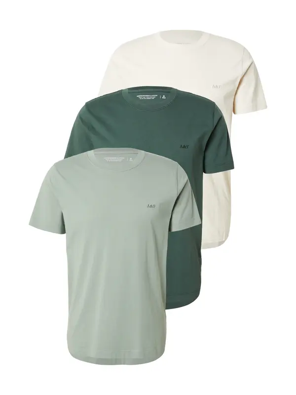 Abercrombie & Fitch Abercrombie & Fitch Majica  pastelno zelena / tamno zelena / bijela