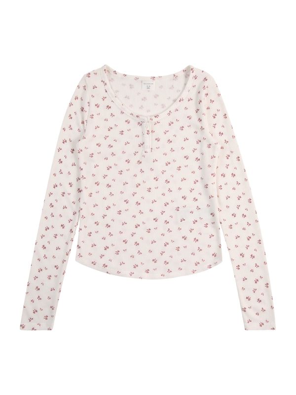 Abercrombie & Fitch Abercrombie & Fitch Majica  tamno crvena / prljavo bijela