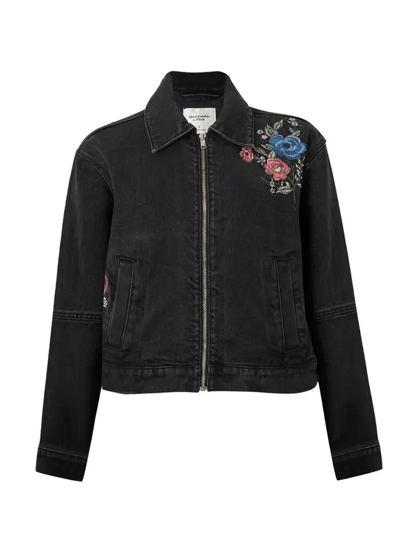 Abercrombie & Fitch Abercrombie & Fitch Prijelazna jakna  plava / tamno zelena / prljavo roza / crni traper