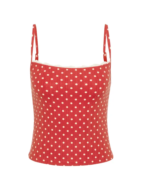 Abercrombie & Fitch Abercrombie & Fitch Spavaćica  crvena / bijela