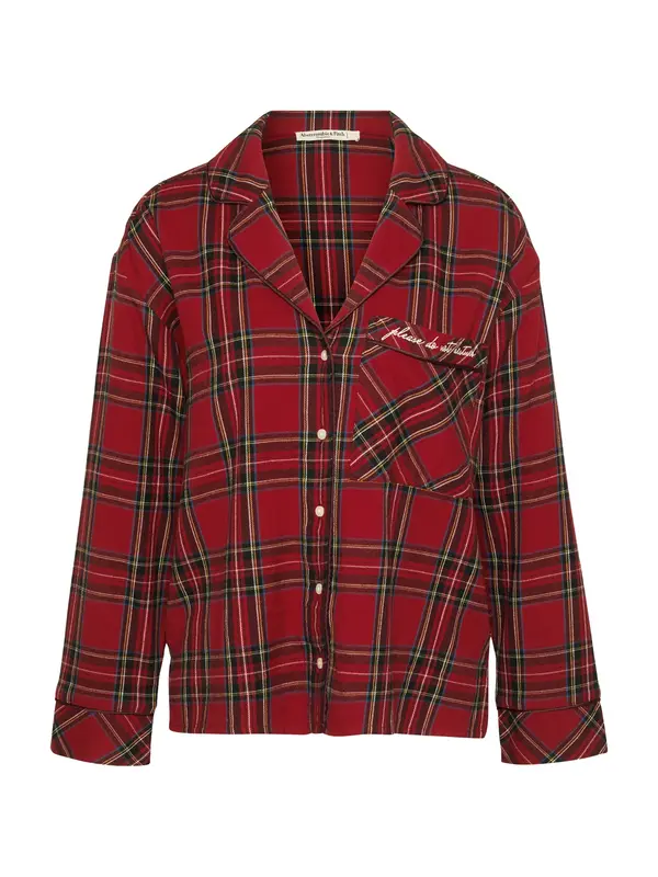 Abercrombie & Fitch Abercrombie & Fitch Spavaćica  plava / crvena / tamno crvena / bijela