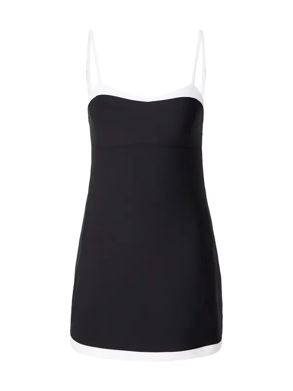 Abercrombie & Fitch Abercrombie & Fitch Sportska haljina 'SCULPTLUX SWEETHEART'  crna / bijela