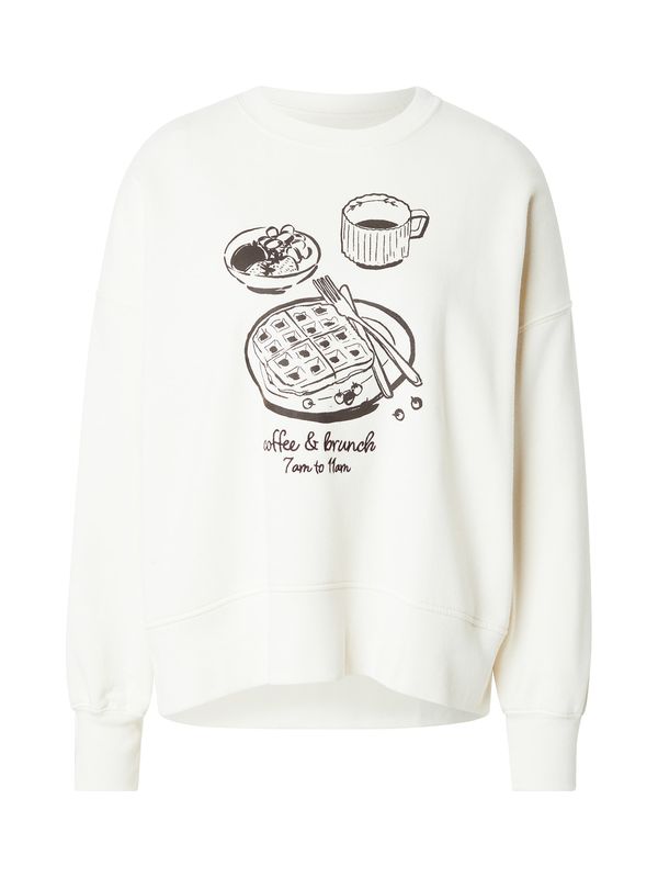 Abercrombie & Fitch Abercrombie & Fitch Sweater majica 'COFFEE'  crna / bijela