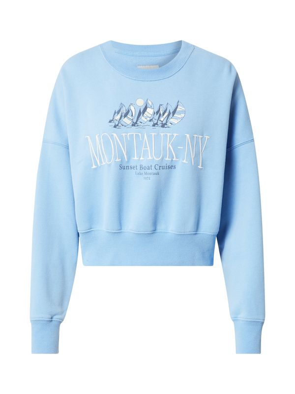 Abercrombie & Fitch Abercrombie & Fitch Sweater majica  morsko plava / svijetloplava / bijela