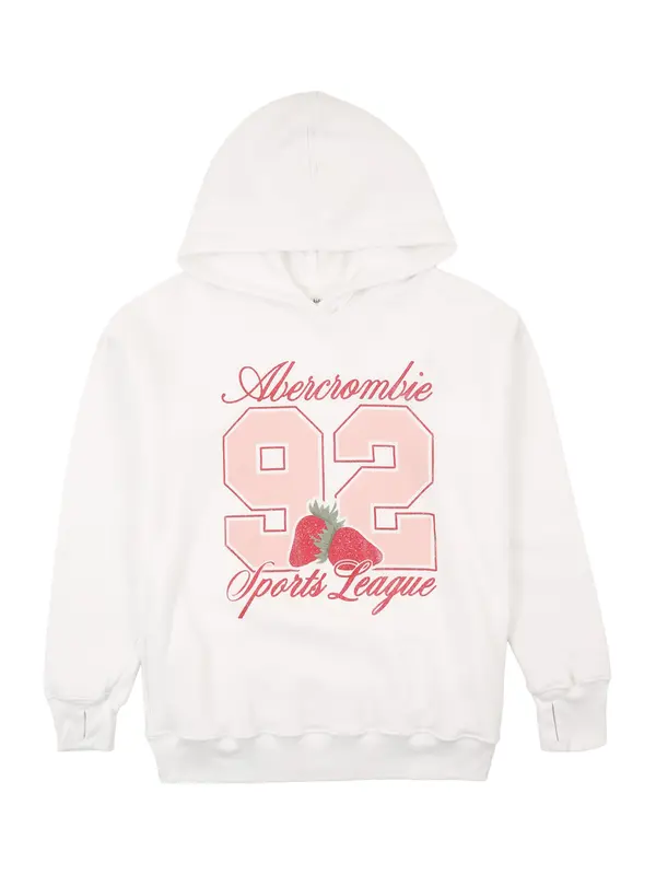 Abercrombie & Fitch Abercrombie & Fitch Sweater majica 'Strawberry'  roza / crvena / bijela