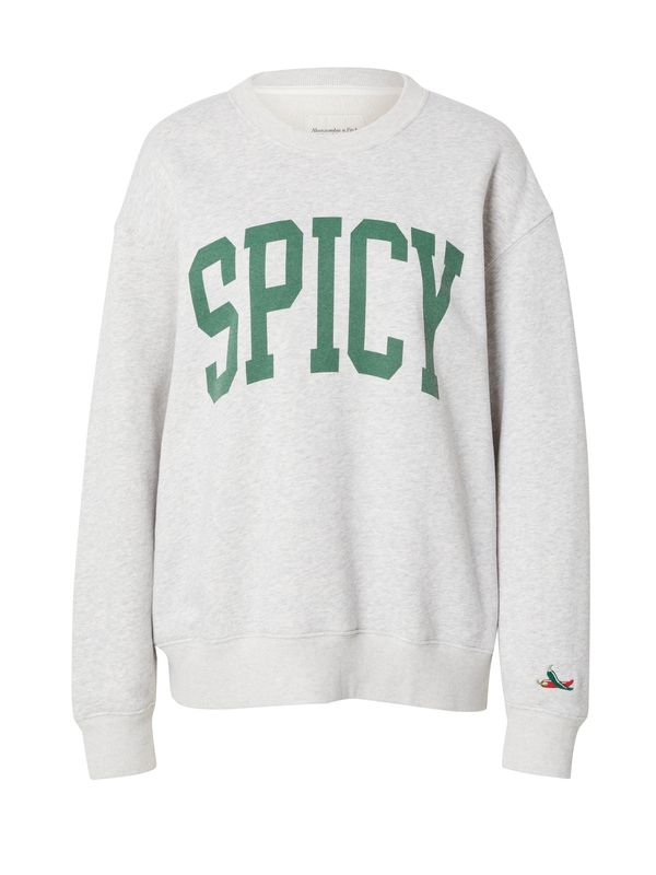 Abercrombie & Fitch Abercrombie & Fitch Sweater majica  svijetlosiva / kraljevski zelena / crvena