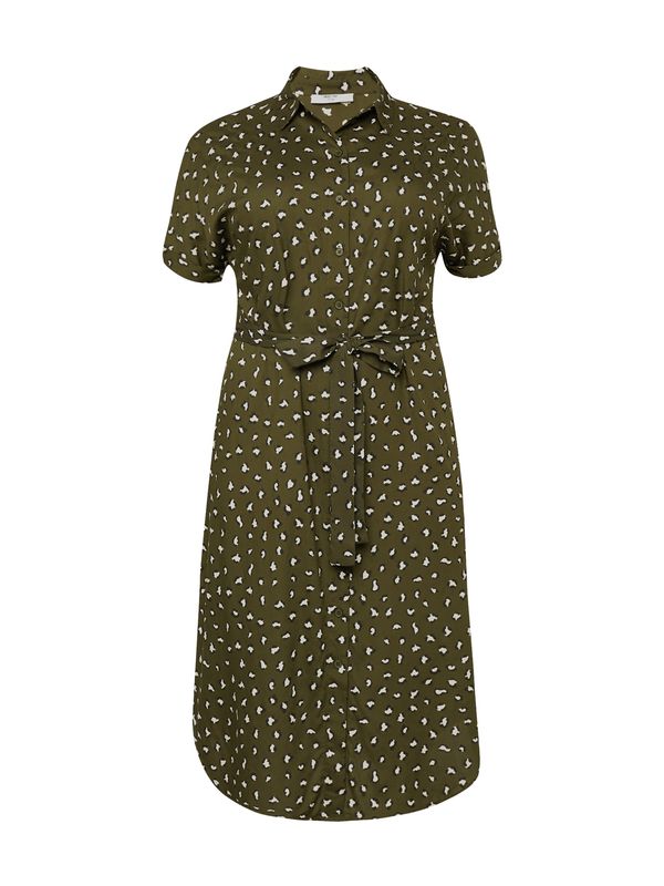 ABOUT YOU Curvy ABOUT YOU Curvy Košulja haljina 'Marianne'  tamno zelena / crna / bijela