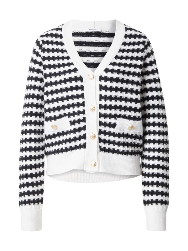 ABOUT YOU ABOUT YOU Kardigan 'Cora'  crna / bijela