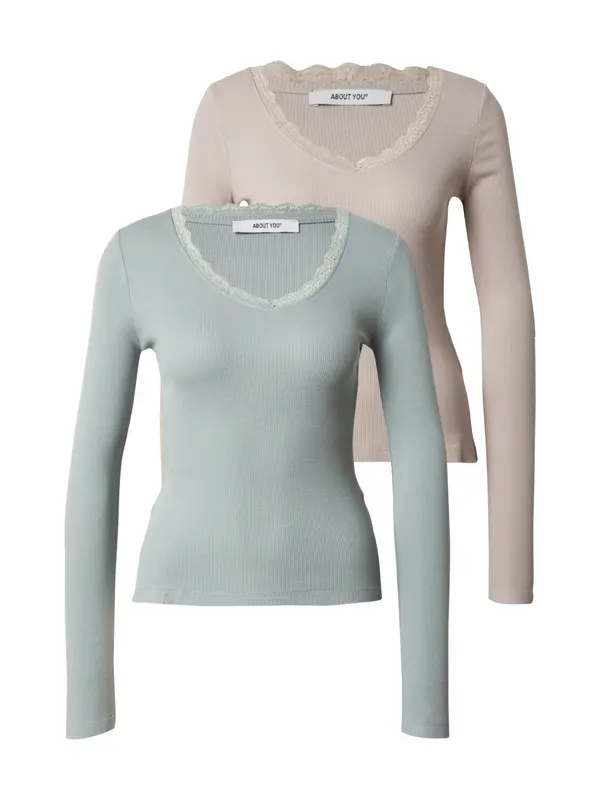 ABOUT YOU ABOUT YOU Majica 'Line'  bež / menta