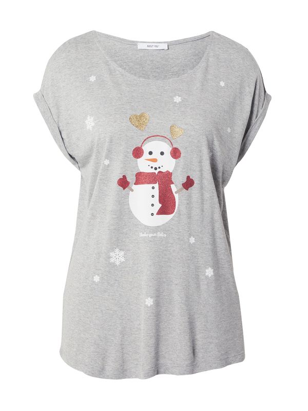 ABOUT YOU ABOUT YOU Majica  zlatna / siva melange / karmin crvena / bijela