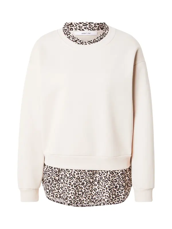 ABOUT YOU ABOUT YOU Sweater majica 'Clara'  bež / moka smeđa / crna
