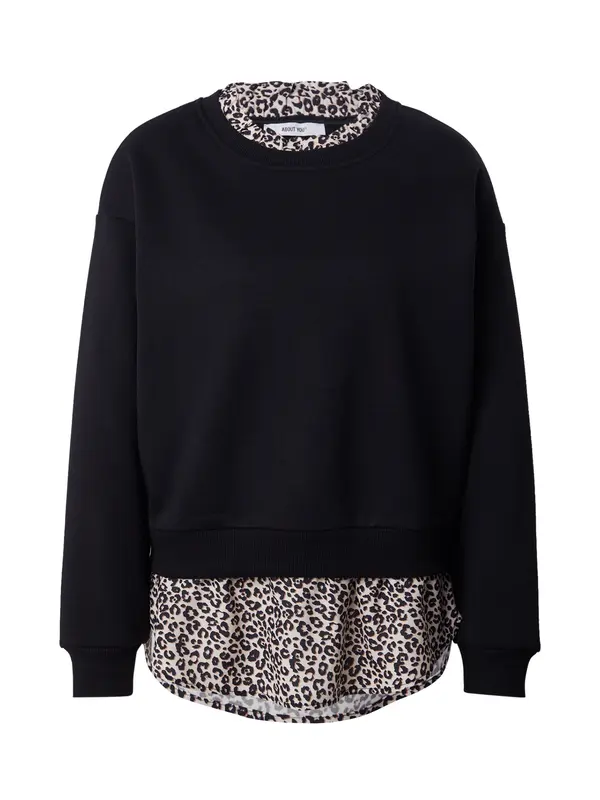 ABOUT YOU ABOUT YOU Sweater majica 'Clara'  boja pijeska / zeleno smeđa / crna