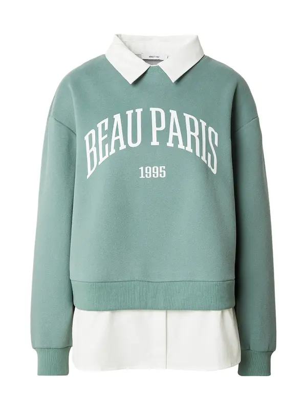 ABOUT YOU ABOUT YOU Sweater majica 'Tabitha'  menta / bijela