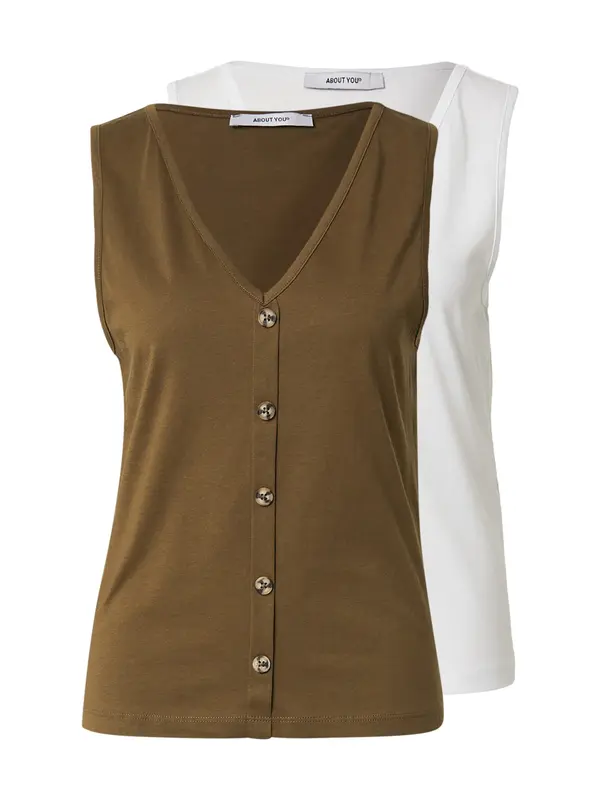 ABOUT YOU ABOUT YOU Top 'Jasmin'  maslinasta / bijela
