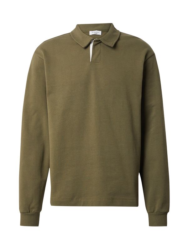 ABOUT YOU x Kevin Trapp ABOUT YOU x Kevin Trapp Sweater majica 'LUKE'  maslinasta / bijela