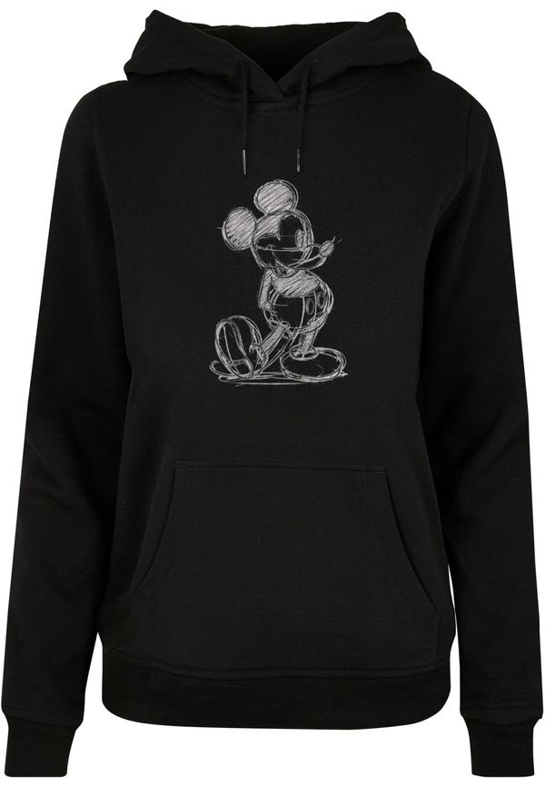 ABSOLUTE CULT ABSOLUTE CULT Sweater majica 'Mickey Mouse - Sketch Kick'  siva melange / crna