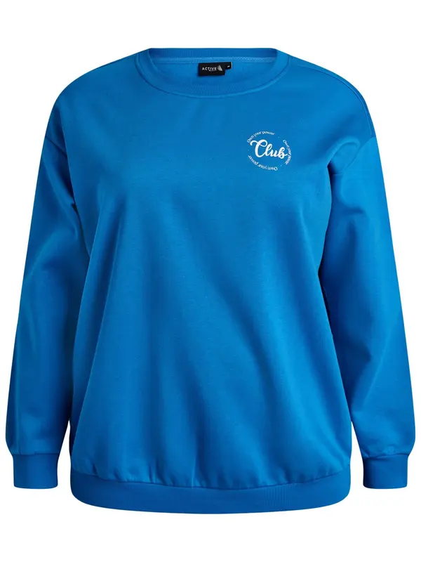 Active by Zizzi Active by Zizzi Sportska sweater majica 'Cannie'  plava / bijela