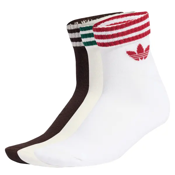 ADIDAS ORIGINALS ADIDAS ORIGINALS Čarape '3-Stripes Ankle 3 Pairs'  čokolada / kraljevski zelena / svijetlo crvena / bijela