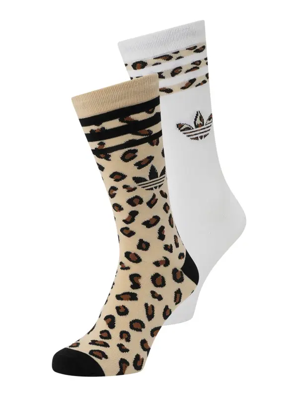 ADIDAS ORIGINALS ADIDAS ORIGINALS Čarape 'Leopard Crew 2 Pairs'  bež / crna / bijela