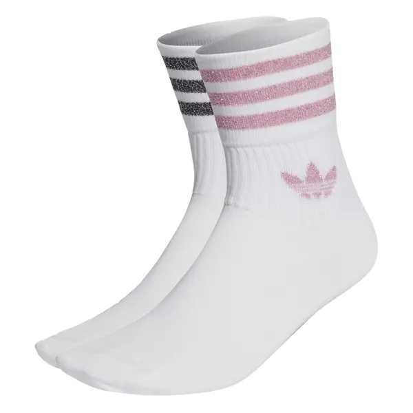 ADIDAS ORIGINALS ADIDAS ORIGINALS Čarape 'Mid-Cut Glitter Crew 2 Pairs'  ružičasto crvena / roza melange / crna melange / bijela